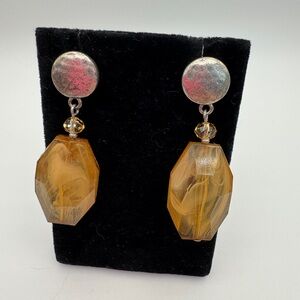 Chico's Gold and Silver Two-Tier Earrings